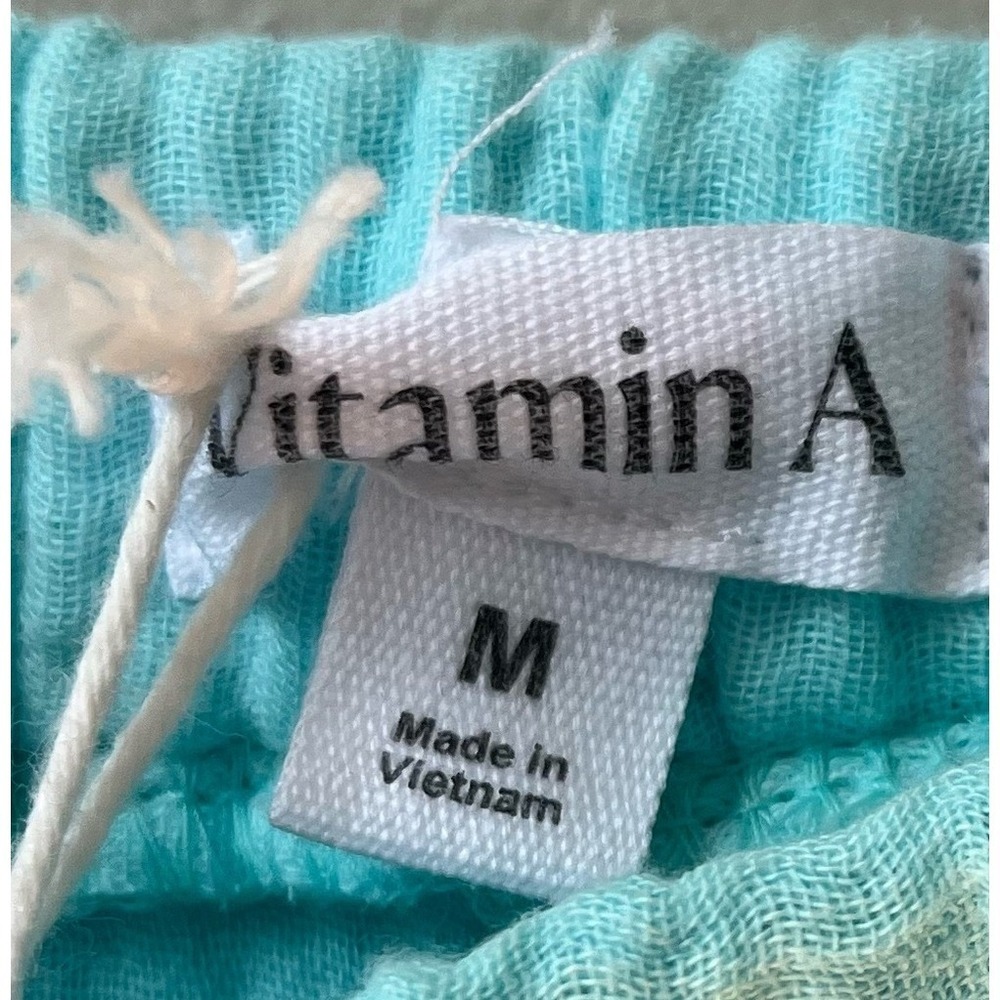 Vitamin A Aqua Blue Cotton Gauze High Rise Cover Up Shorts Womens Medium NWT - Picture 5 of 9